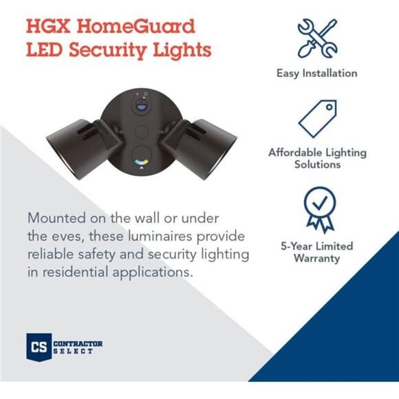 Lighting HGX LED 2RH ALO SWW2 120 PE DDB M2 HomeGuard Security Flood Lights - Picture 2 of 7